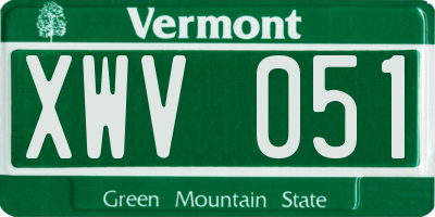 VT license plate XWV051