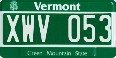 VT license plate XWV053