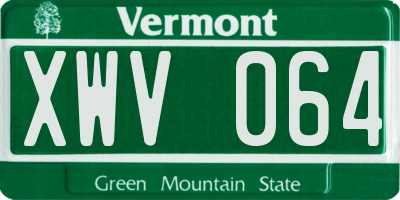 VT license plate XWV064
