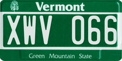 VT license plate XWV066