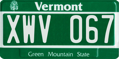 VT license plate XWV067
