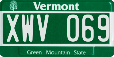 VT license plate XWV069