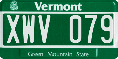 VT license plate XWV079