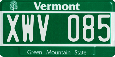 VT license plate XWV085