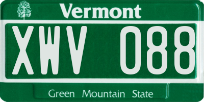 VT license plate XWV088
