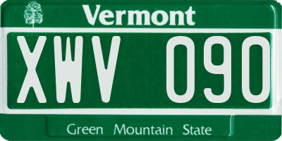VT license plate XWV090