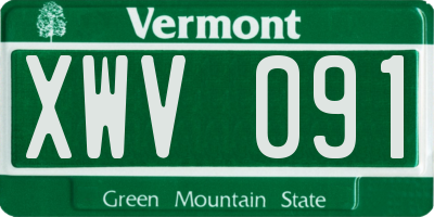 VT license plate XWV091