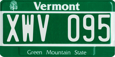 VT license plate XWV095