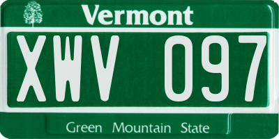 VT license plate XWV097