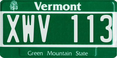 VT license plate XWV113