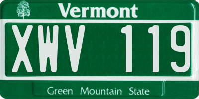 VT license plate XWV119