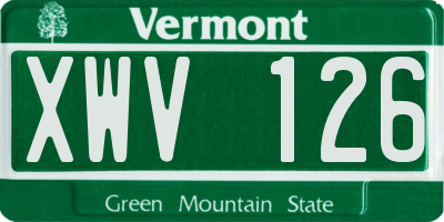 VT license plate XWV126