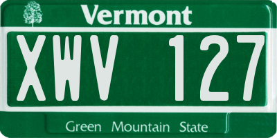 VT license plate XWV127
