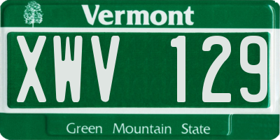 VT license plate XWV129