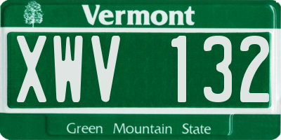VT license plate XWV132