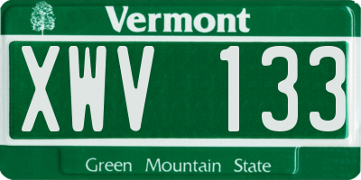 VT license plate XWV133