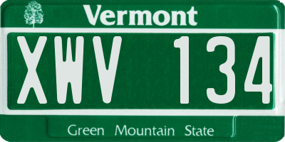 VT license plate XWV134