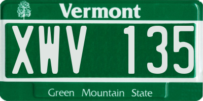 VT license plate XWV135