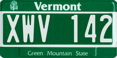 VT license plate XWV142