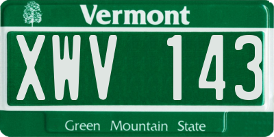 VT license plate XWV143