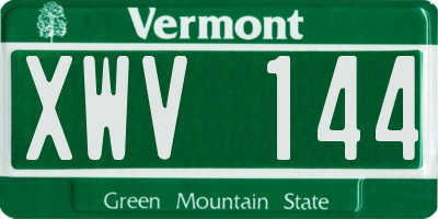 VT license plate XWV144