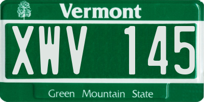 VT license plate XWV145