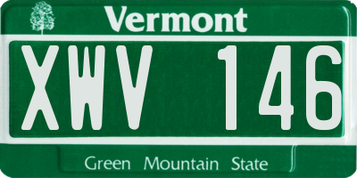 VT license plate XWV146