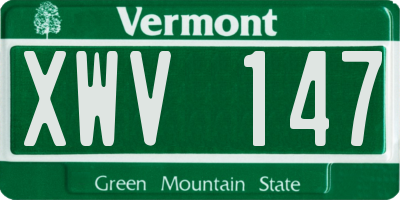 VT license plate XWV147
