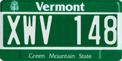VT license plate XWV148