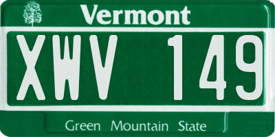 VT license plate XWV149