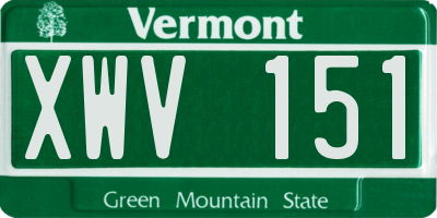 VT license plate XWV151
