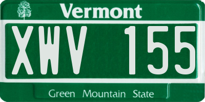 VT license plate XWV155