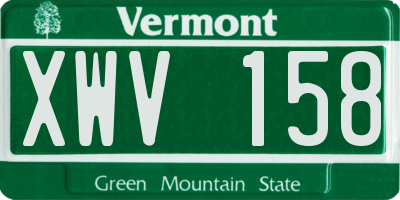 VT license plate XWV158