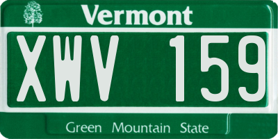 VT license plate XWV159