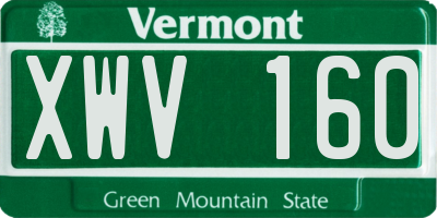VT license plate XWV160