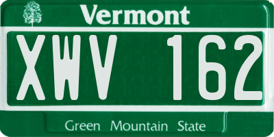 VT license plate XWV162