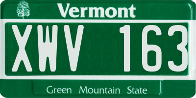 VT license plate XWV163