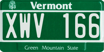 VT license plate XWV166