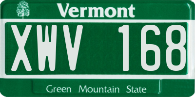 VT license plate XWV168
