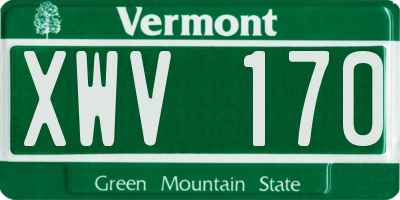 VT license plate XWV170