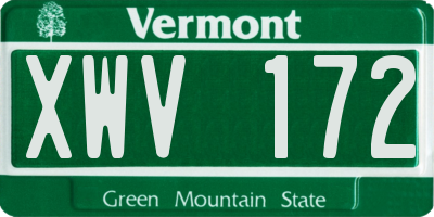 VT license plate XWV172