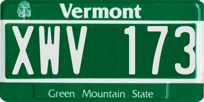 VT license plate XWV173