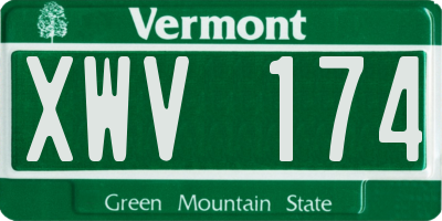 VT license plate XWV174