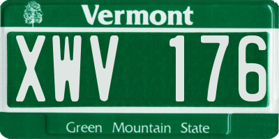 VT license plate XWV176