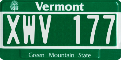 VT license plate XWV177