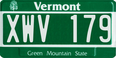 VT license plate XWV179