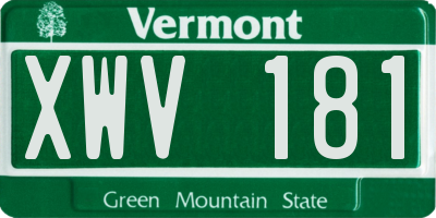 VT license plate XWV181