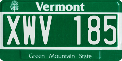VT license plate XWV185