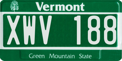 VT license plate XWV188