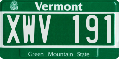 VT license plate XWV191
